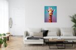 Poster Giraffe In Rosa Farbe