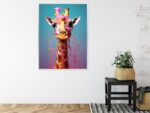 Poster Giraffe In Rosa Farbe