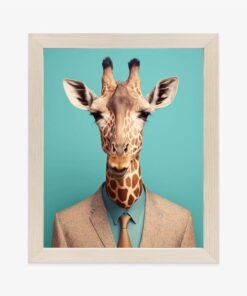 Poster Giraffe Mit Krawatte Und Jacke