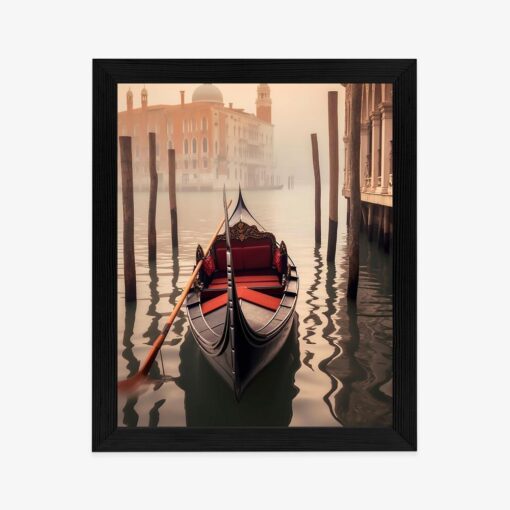 Poster Gondel Vor Dem Hintergrund Der Venezianischen Landschaft