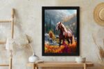 Poster Herbstlandschaft Mit Einem Pferd