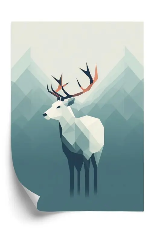 Poster Hirsch Im Skandinavischen Stil