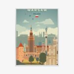 Poster Illustration Der Architektur In Der Hauptstadt Polens