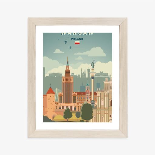 Poster Illustration Der Architektur In Der Hauptstadt Polens