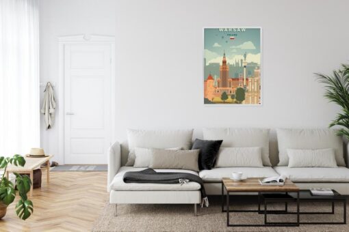 Poster Illustration Der Architektur In Der Hauptstadt Polens