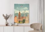 Poster Illustration Der Architektur In Der Hauptstadt Polens