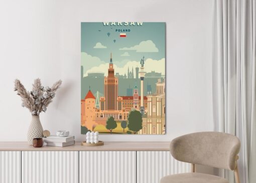 Poster Illustration Der Architektur In Der Hauptstadt Polens