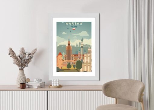 Poster Illustration Der Architektur In Der Hauptstadt Polens