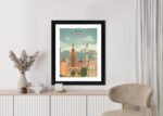 Poster Illustration Der Architektur In Der Hauptstadt Polens