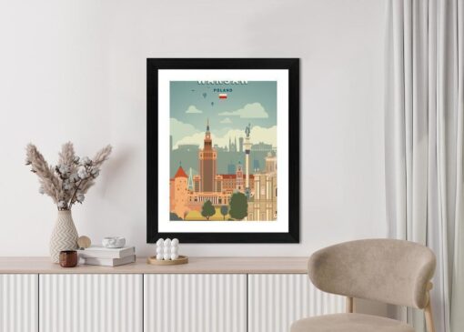 Poster Illustration Der Architektur In Der Hauptstadt Polens
