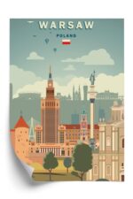 Poster Illustration Der Architektur In Der Hauptstadt Polens