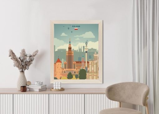 Poster Illustration Der Architektur In Der Hauptstadt Polens