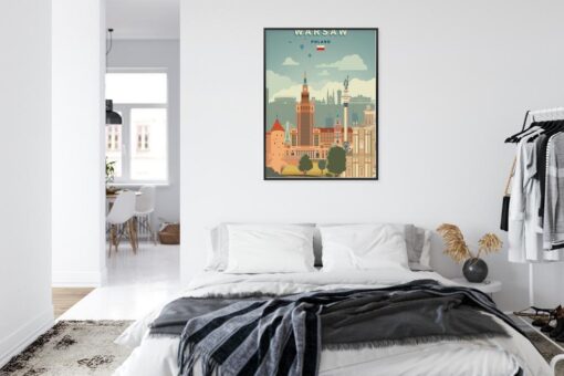 Poster Illustration Der Architektur In Der Hauptstadt Polens