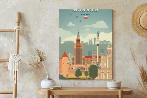 Poster Illustration Der Architektur In Der Hauptstadt Polens