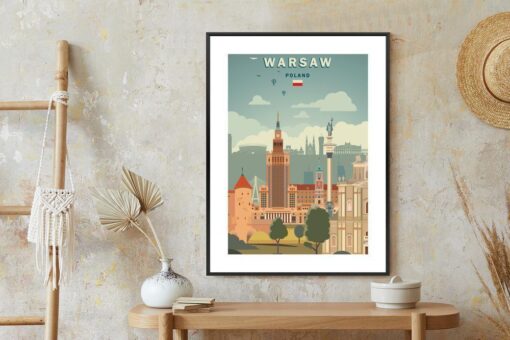 Poster Illustration Der Architektur In Der Hauptstadt Polens