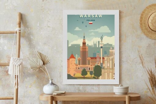 Poster Illustration Der Architektur In Der Hauptstadt Polens