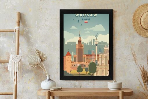 Poster Illustration Der Architektur In Der Hauptstadt Polens