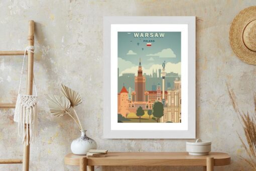 Poster Illustration Der Architektur In Der Hauptstadt Polens