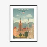 Poster Illustration Der Architektur In Der Hauptstadt Polens