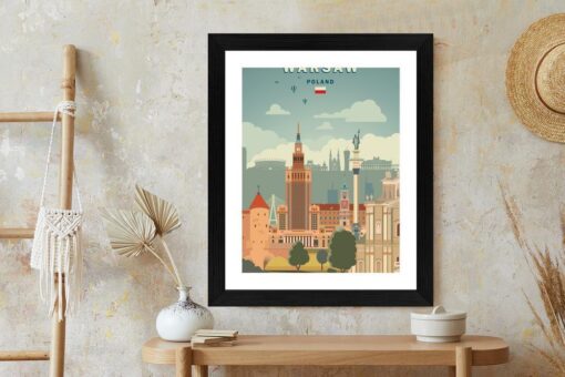 Poster Illustration Der Architektur In Der Hauptstadt Polens