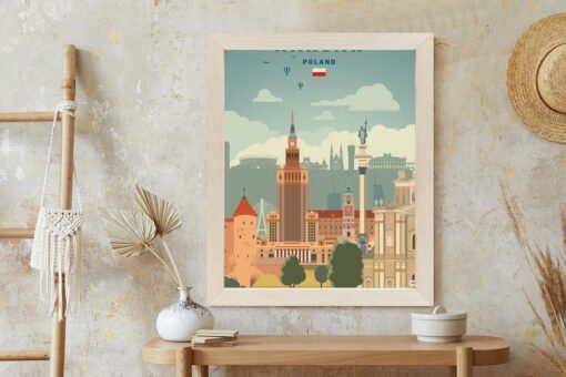 Poster Illustration Der Architektur In Der Hauptstadt Polens