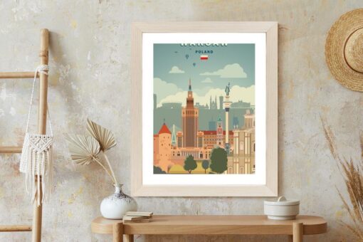 Poster Illustration Der Architektur In Der Hauptstadt Polens