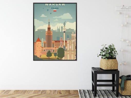 Poster Illustration Der Architektur In Der Hauptstadt Polens