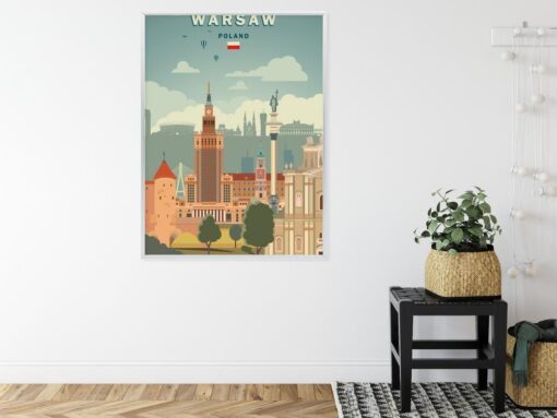 Poster Illustration Der Architektur In Der Hauptstadt Polens