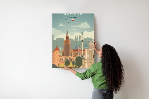 Poster Illustration Der Architektur In Der Hauptstadt Polens