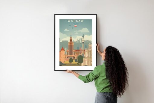 Poster Illustration Der Architektur In Der Hauptstadt Polens