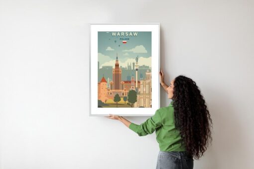 Poster Illustration Der Architektur In Der Hauptstadt Polens