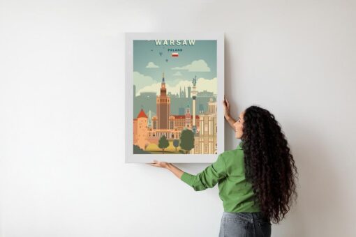 Poster Illustration Der Architektur In Der Hauptstadt Polens