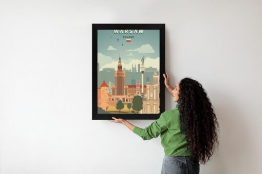 Poster Illustration Der Architektur In Der Hauptstadt Polens