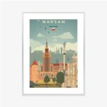 Poster Illustration Der Architektur In Der Hauptstadt Polens
