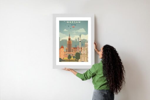 Poster Illustration Der Architektur In Der Hauptstadt Polens