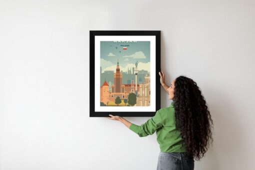 Poster Illustration Der Architektur In Der Hauptstadt Polens