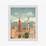 Poster Illustration Der Architektur In Der Hauptstadt Polens