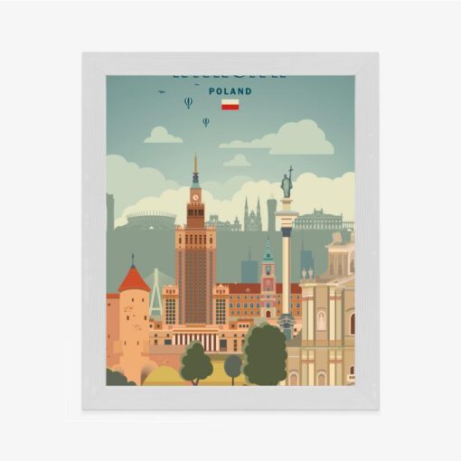 Poster Illustration Der Architektur In Der Hauptstadt Polens