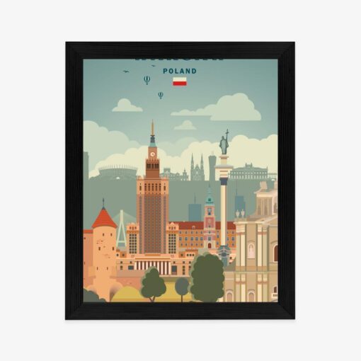 Poster Illustration Der Architektur In Der Hauptstadt Polens