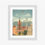Poster Illustration Der Architektur In Der Hauptstadt Polens