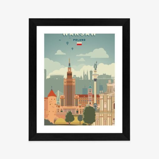 Poster Illustration Der Architektur In Der Hauptstadt Polens