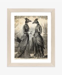 Poster Illustration Mit Vintage-Giraffen