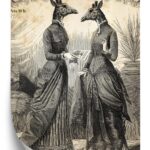 Poster Illustration Mit Vintage-Giraffen