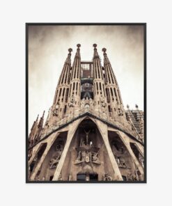Poster Kirche Sagrada Familia Im Vintage-Stil