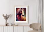 Poster Komposition Mit Einem Pferd Und Blumen