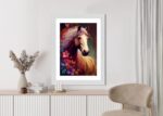 Poster Komposition Mit Einem Pferd Und Blumen