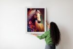 Poster Komposition Mit Einem Pferd Und Blumen