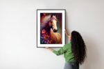 Poster Komposition Mit Einem Pferd Und Blumen