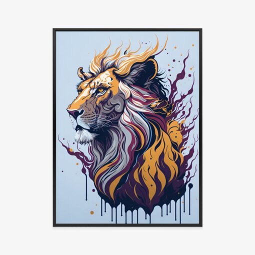 Poster Löwe Auf Moderner Grafik