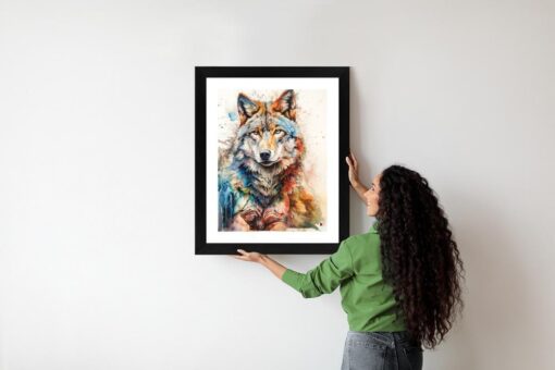 Poster Mehrfarbiges Wolfsporträt